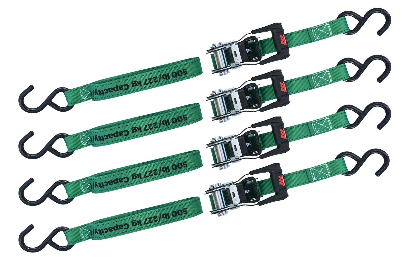1,500-lb Ratchet Tie-Down Straps, with Padded Handle, 1-in x 14-ft, (2.5 cm x 4.3 m), 4-pk L5P5 - product image 5